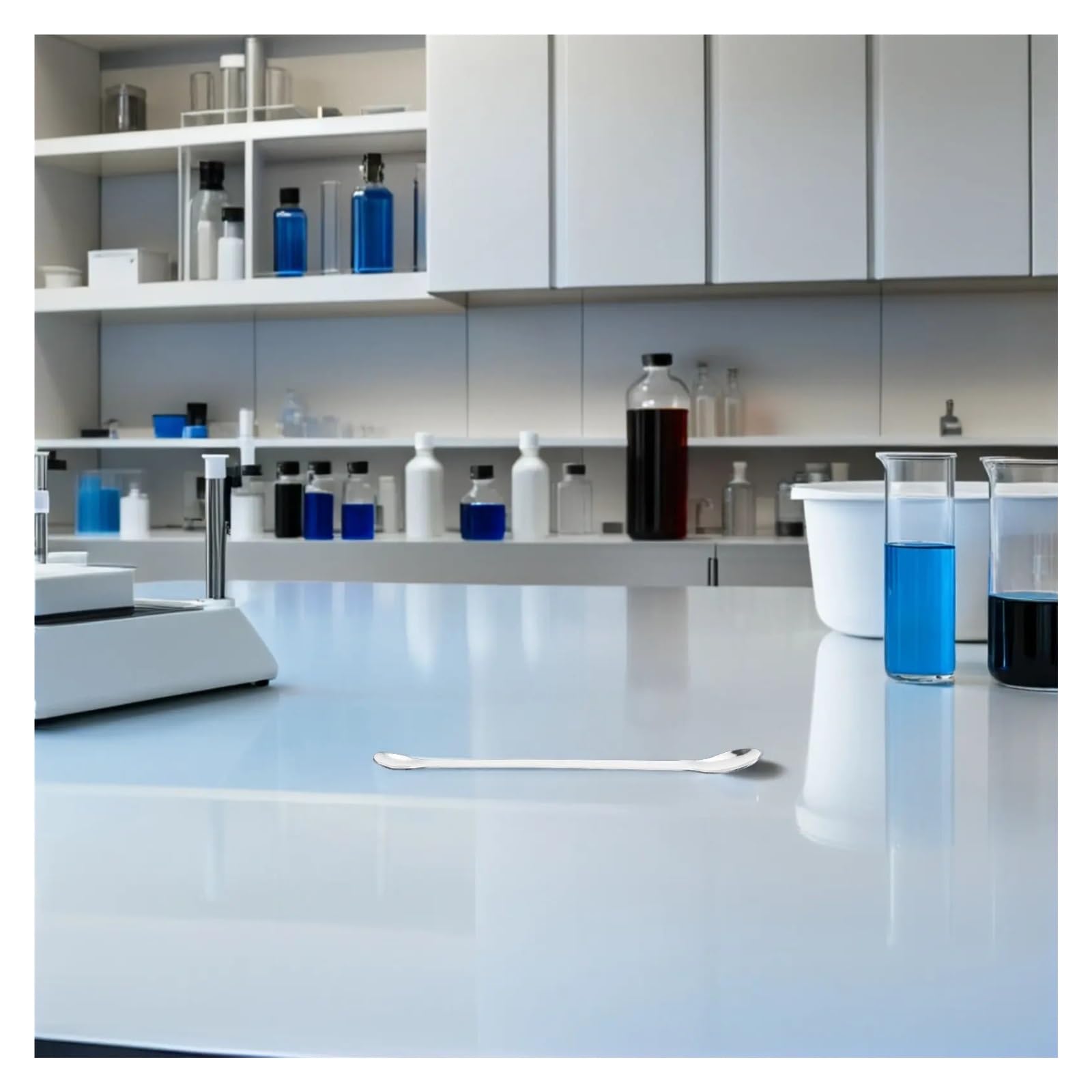 Cuchara Muestreo Laboratorio Espátula de cuchara laboratorio | Cuchara de doble punta de laboratorio de acero inoxidable de 12 piezas