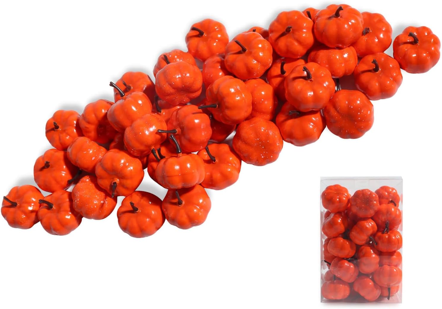 vensovo 40 Pcs Mini Artificial Orange Pumpkins for Decorating – Lifelike Small Faux Red-Orange Pumpkins for Fall Décor, Artificial Fake Foam Pumpkins for Halloween, Thanksgiving, Wedding Party vensovo 40 Pcs Mini Artificial Orange Pumpkins for Decorating – Lifelike Small Faux Red-Orange Pumpkins for Fall Décor, Artificial Fake Foam Pumpkins for Halloween, Thanksgiving, Wedding Party