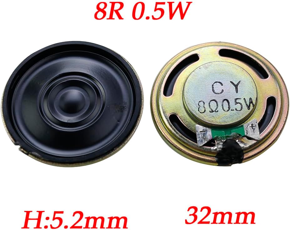 1PC 8R 32R 0.5W Acoustic Speaker 8 Ohm Speaker Diameter 20 23 26 28 30 32 36 40 50 MM Circular Speaker For Audio For DIY Electronics - (Color: Q-8R 0.5W 26MM)