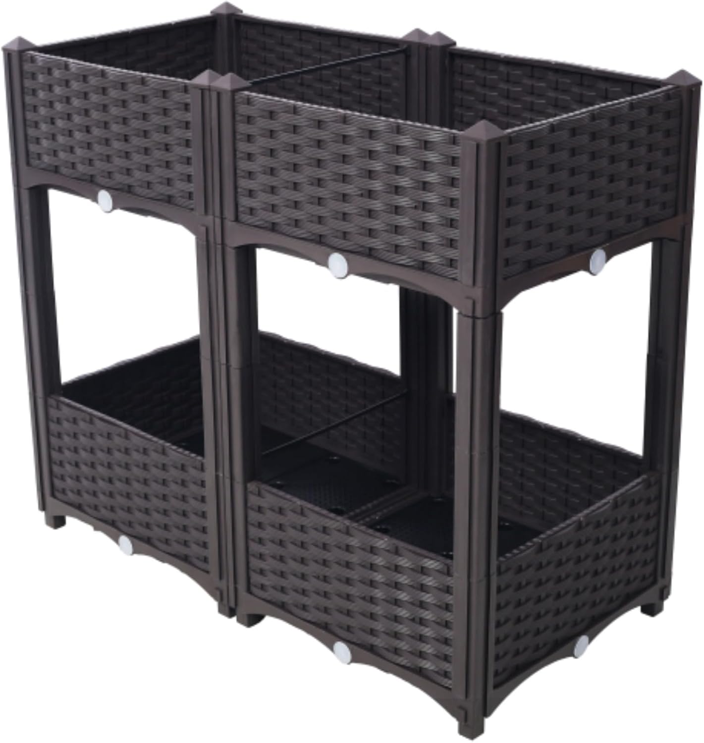 Flower Box Raised Bed, Garden Box, Vegetable/Flower/Herb Raised Garden Bed Outdoor Vertical Flower Box Gardening Kit, Brown, 31.5"x15.7"x27.7"