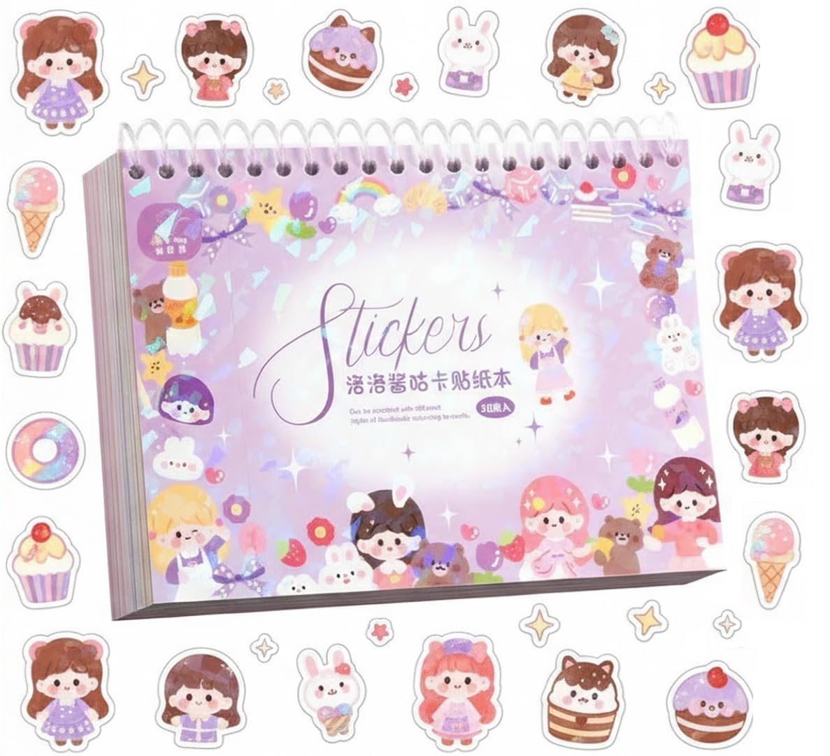 Kawaii Sticker Book 50 Sheets, 4000+ Cute Cartoon Stickers, Self-Adhesive, Japanese Style Decorative Sticker, Cute Washi Sticker for Project-image-36