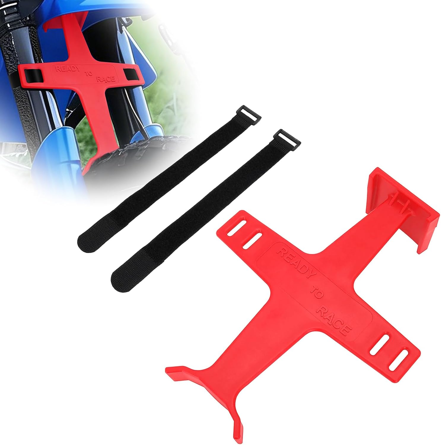 Dirt Bike Fork Saver,Universal Motorcycle Suspension Support Brace Fork Protector Guards with Binding Straps Fits 11 inches Dirt Bike Motocross (Red)