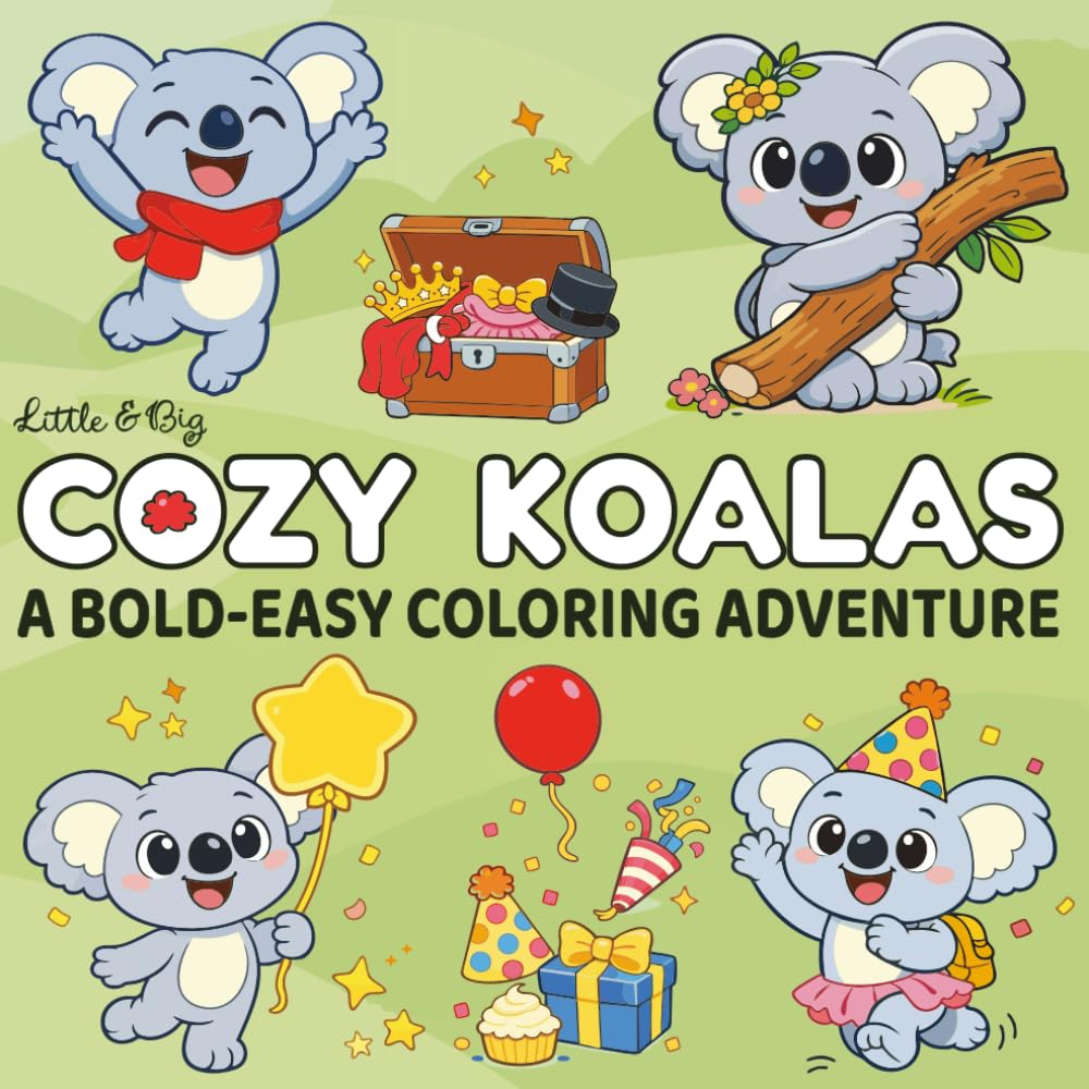 Cozy Koalas: Bold & Easy Koala Coloring Pages for Kids and Adults