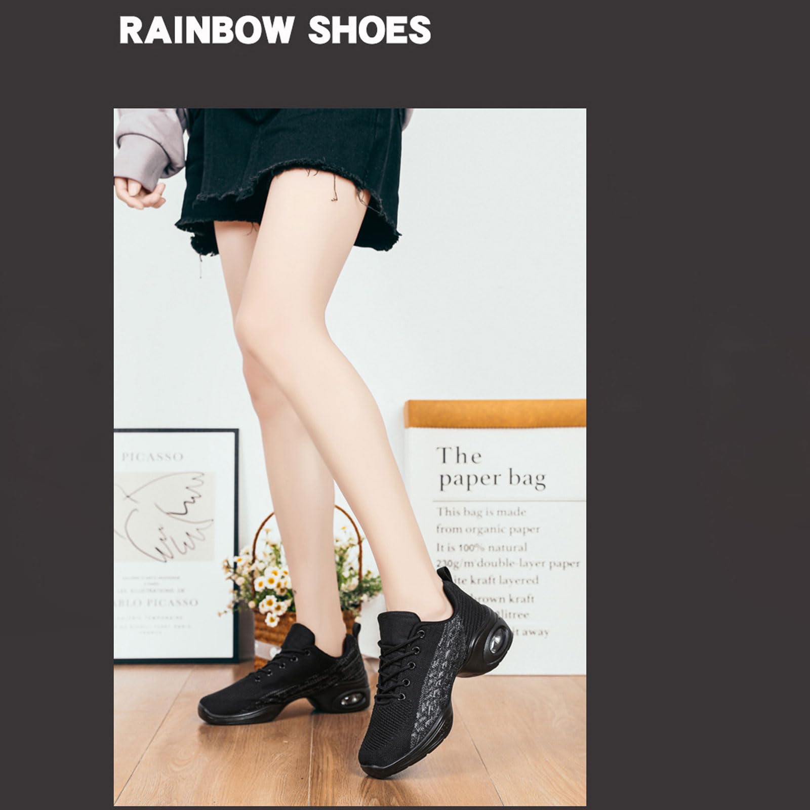 Scarpe Da Ballo Donna | Palestra E Aerobica | Suola Flessibile | Bianco Taglia 33 EU