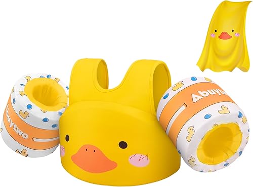 Chaleco de natación para niños con capa, alas de agua para niños pequeños, correas ajustables para el hombro, flotadores para brazos para niños de