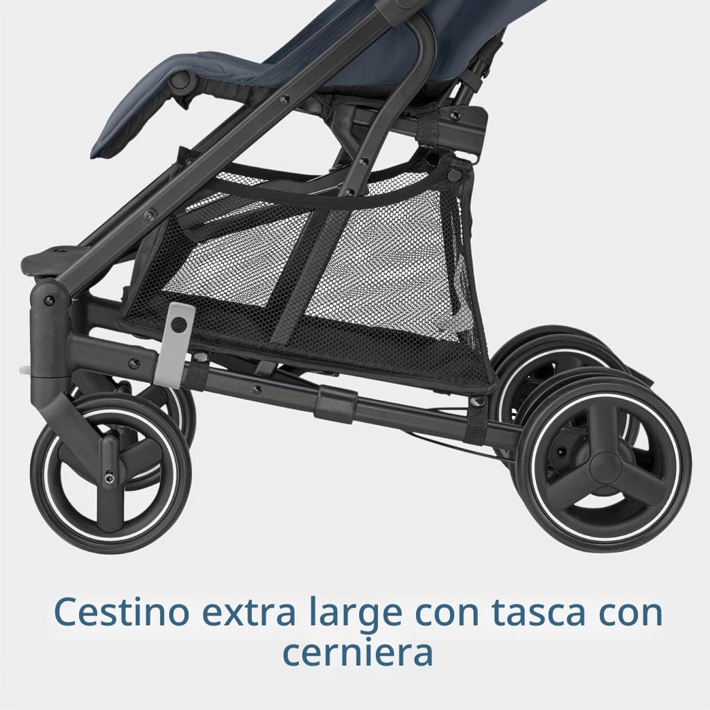 Maxi-Cosi Mara Passeggino Leggero e Compatto, Reclinabile Fino Alla Posizione Nanna, Richiudibile con Una Mano, Seduta Spaziosa e Comoda, Omologato Fino a 22 kg, Brave Graphite