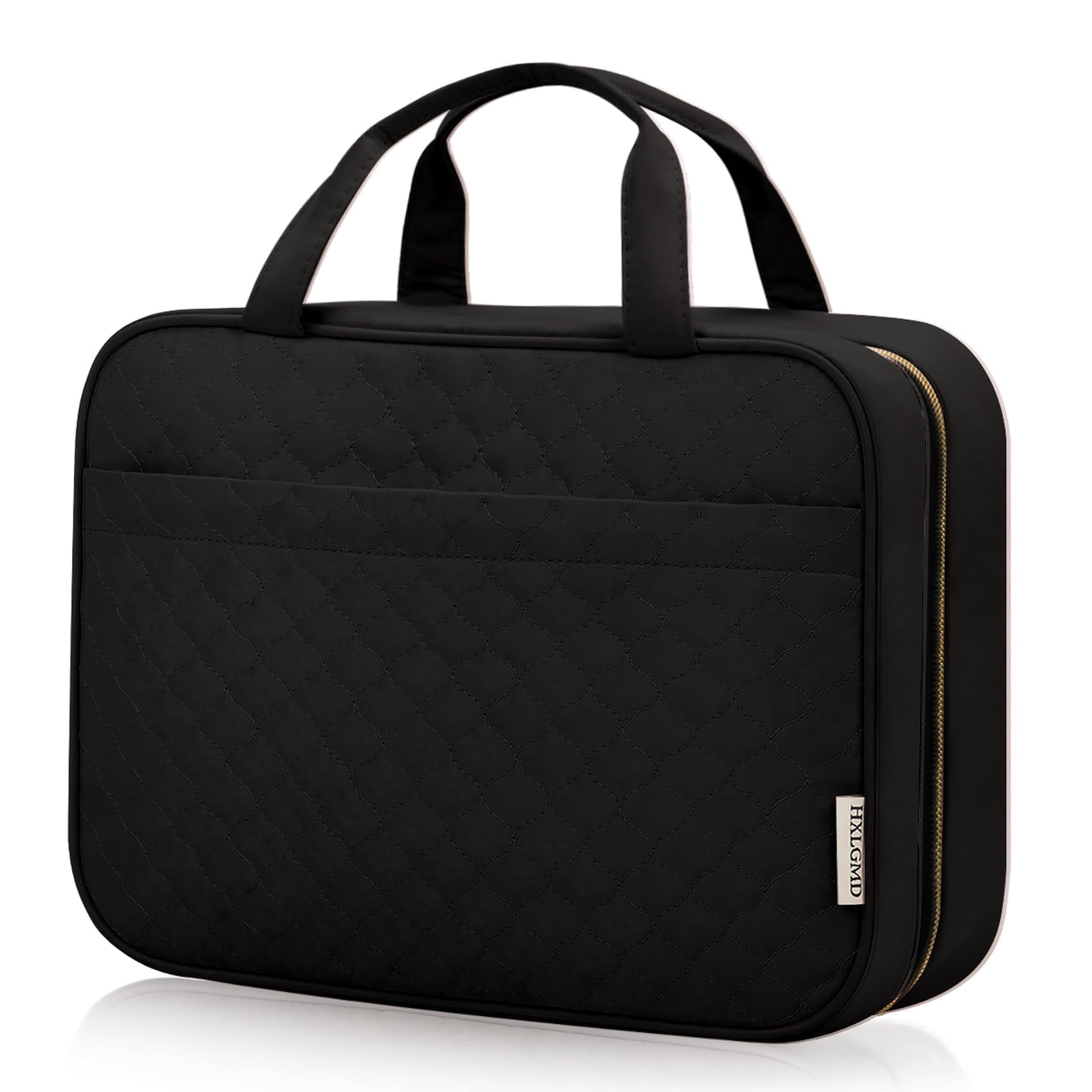 HXLGMD Travel Size Toiletry Bag for Women, Portable Cosmetic Bag with Hanging Hook, Travel Essentials Water-resistant Makeup Organizer for Accessories, Shampoo, Full-size Container, Toiletries