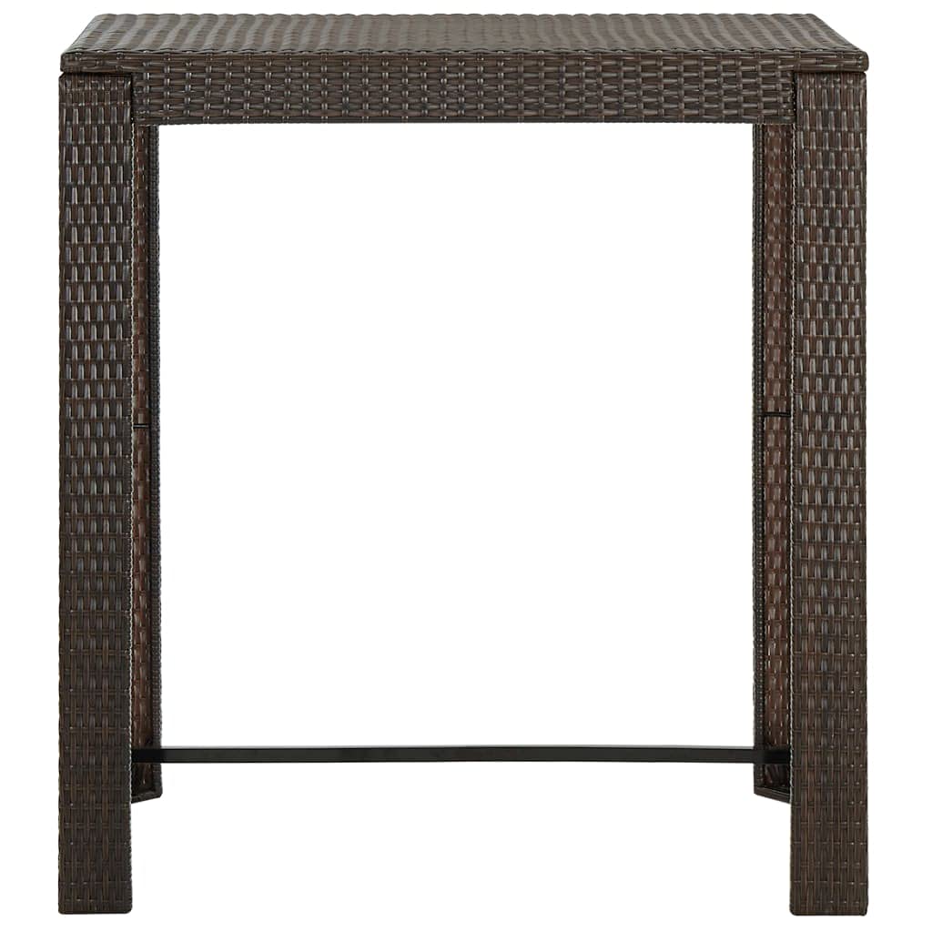 Juego de 4 taburetes de jardín de polirratán, resistentes a la intemperie, para balcón, terraza, jardín, 100 x 60,5 x 110,5 cm, color marrón