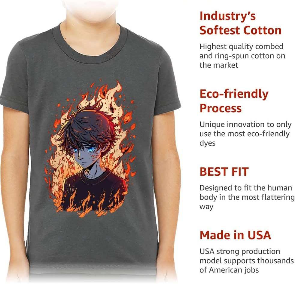 Flame Design Kids' T-Shirt - Fire T-Shirt - Graphic Tee Shirt for Kids