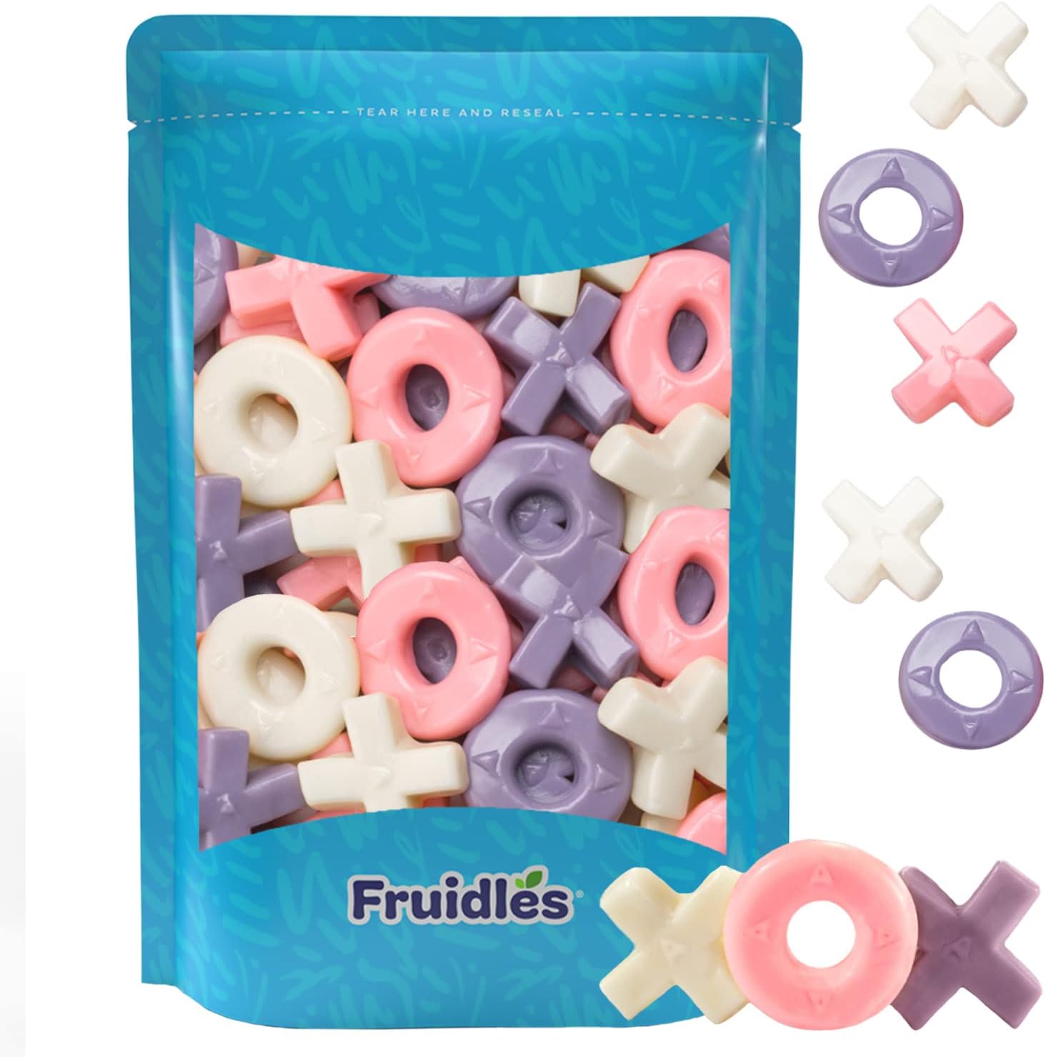 Fruidles Valentine's Hugs & Kisses Gummi Candy, Allergy Friendly, Non-GMO, No Artificial Sweeteners Gummy (2 Pounds)