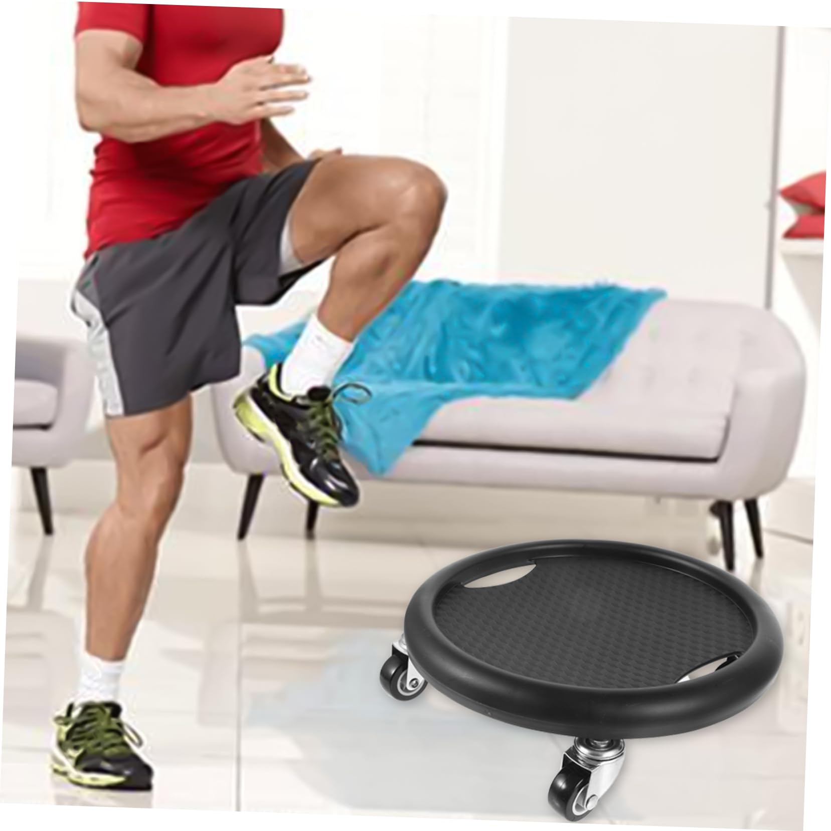 Supvox Leichte Gleitscheibe für Bauchmuskeltraining mit Silent Design und Kniepolster für Fitnessübungen zu Hause Fitness Übungsbrett aus Pp Gummi und Metall Zufällige Farbe