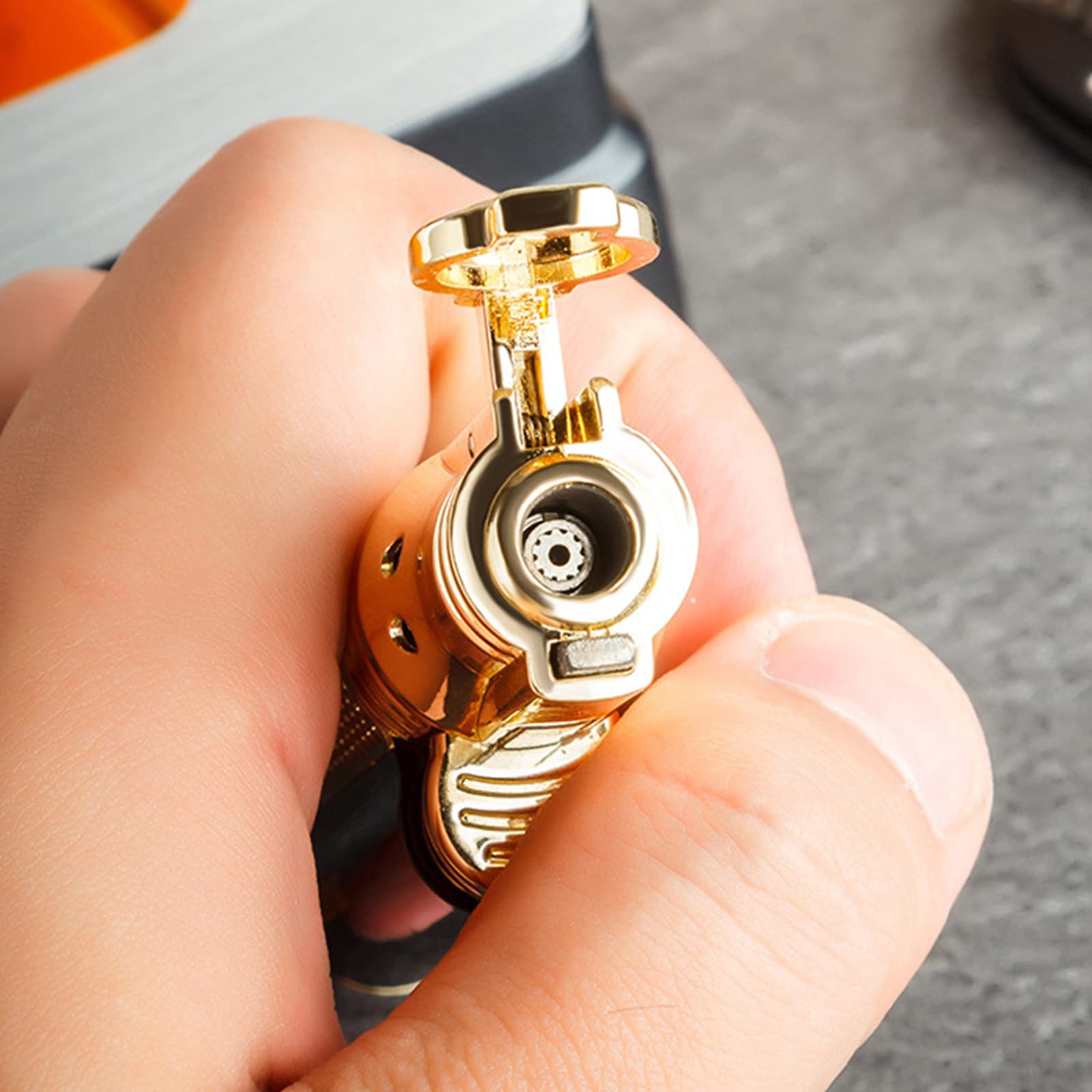 Metal a Prueba de Viento Gas Butano con Punzón Encendedor de Cigarros Jet Butano Gas Fumar Antorcha Encendedor Ajustable y Portátil Gadget para Hombres