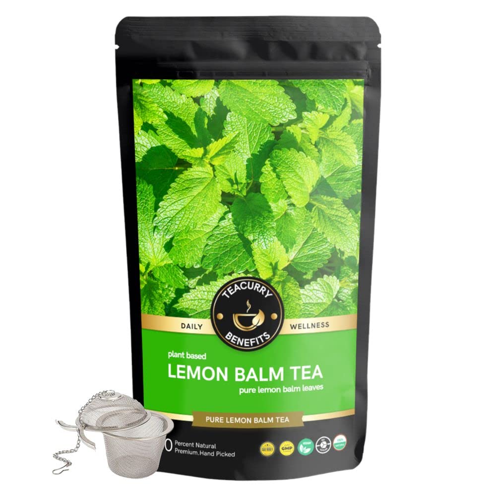 TEACURRY Lemon Balm Tea (100 Gram Loose + Infuser) - Helps in Gastro Health & Calming | Lemon Balm Raw Leaves| 100% Natural (B0C3MMPCSJ) Amazon Price History, Amazon Price Tracker