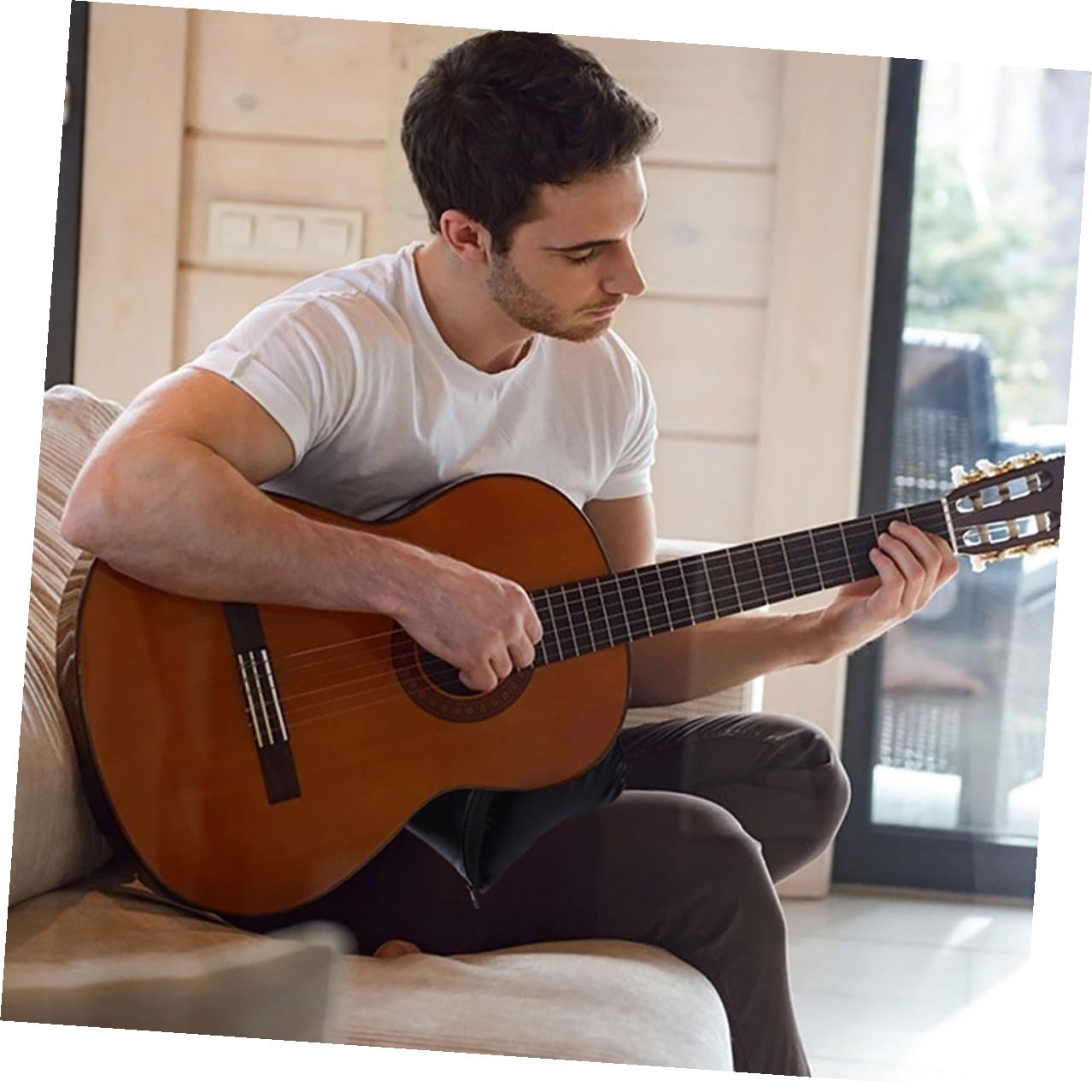 Cuscino in Spugna Artificiale e Leggero Alta Pelle Densità Supporto Facile da Trasportare per Chitarra Elettrica Classica per Musicisti e Principianti