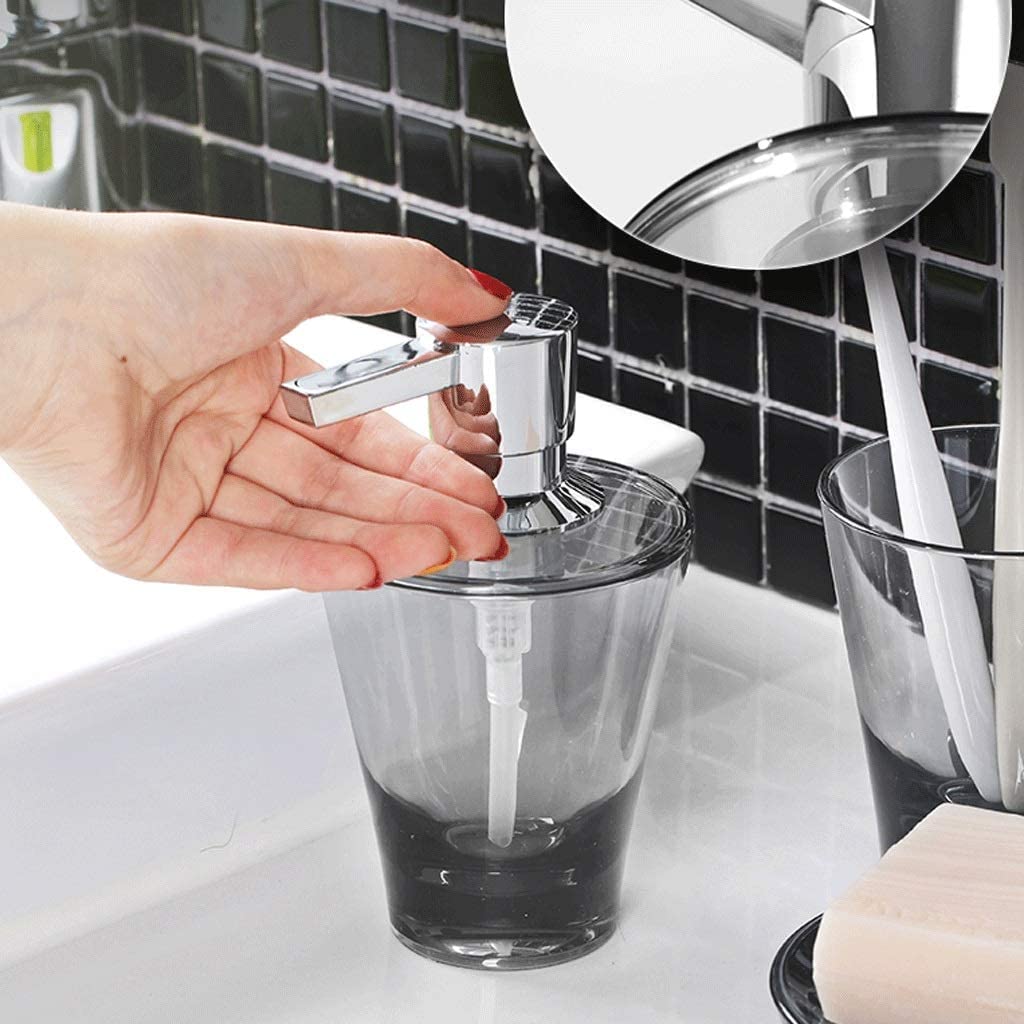 Nachfüllbare Seifenspender Acryl-Lotion-Flasche, klarer Seifenspender mit silberner Pumpe, lila, nachfüllbarer Seifenspender, 6,7 Unzen, für Küchenarbeitsplatte Für Küchenbad