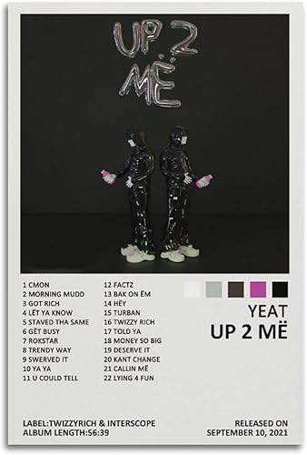 Yeat - Póster con texto en inglés "Up 2 Me", para decoración de habitación, estética, arte de pared, arte moderno, para decoración del hogar,