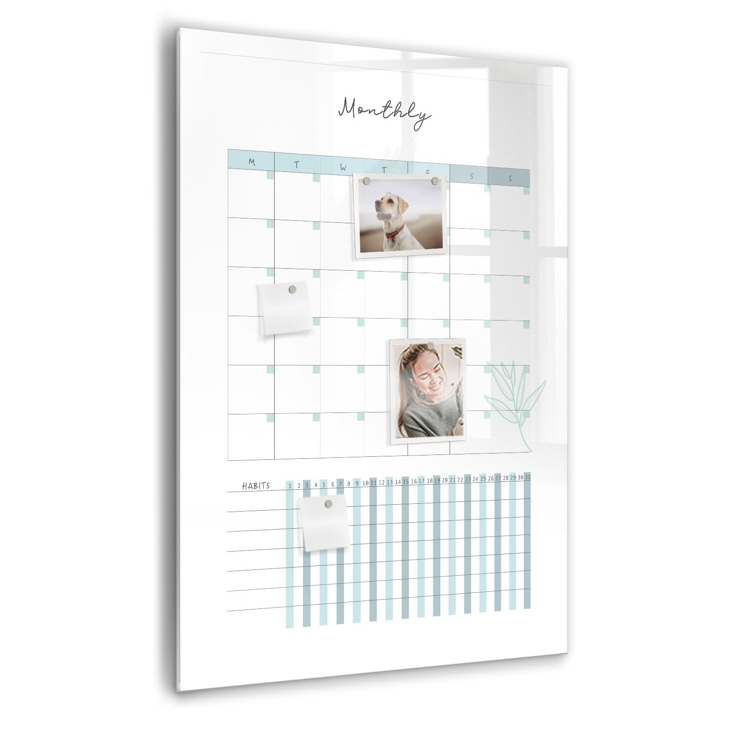 Lavagna in Vetro Magnetica con Accessori | Magneti Potenti, Pennarello e Gomma Inclusi | Ottima per Casa, Ufficio e Scuola - 90x60 - Agenda settimanale