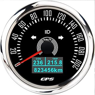Speedometer 85MM GPS Speedometer Boat Car Speed Meter Digital Odometer 0-160MPH 0-200KMH Trip ODO COG Adjustable 7 Colors Backlit