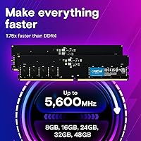 Vista 3 de Crucial RAM 32GB Kit (2x16GB) DDR5 5200MHz (o 4800MHz) Memoria de escritorio CT2K16G52C42U5