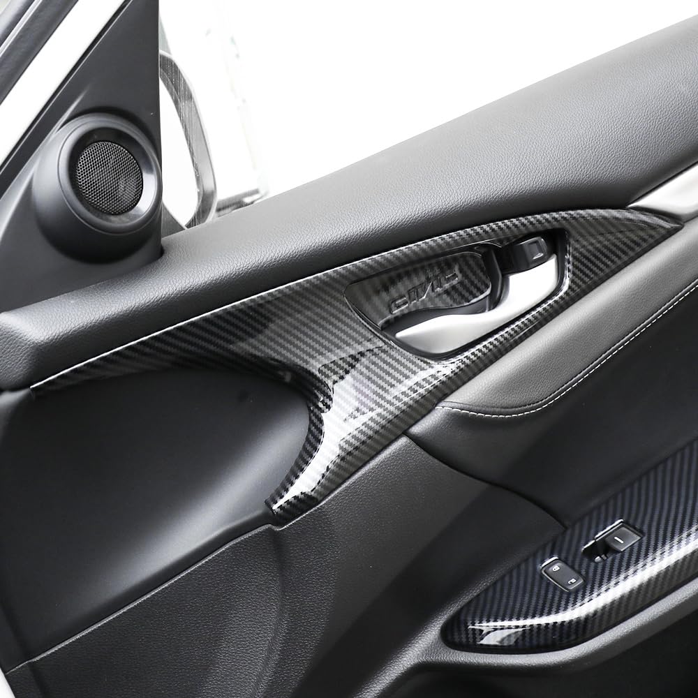 YINGTUU for Honda Civic Accessories 10th Gen 2016 2017 2018 2019 2020 2021 Inner Door Bowl Cover Interior Protection Decals NOT for Hatchback Carbon Fiber