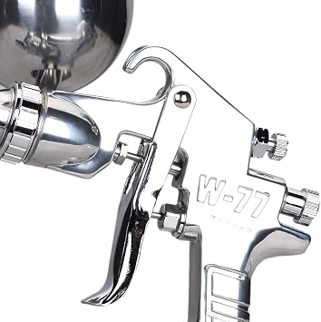 High Performance W77-G HVLP Gravity Feed Spray Gun (Nozzle Size 3.0mm, Silver)