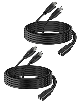 GELRHONR USB C Splitter Charging Cable, USB Type C 1 Female to 2 Male Y Splitter Extension Cable, Only for Charging, No Data Transfer, 2Pack 3FT 1 to 2