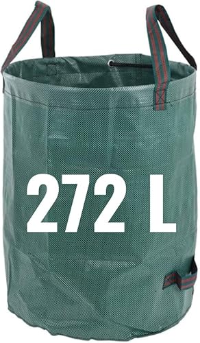 Heavy Duty Garden Waste Bags By XOLY - 272 Litre - Industrial Fabric and Handles - Shower Proof- Green/Garden Waste Sacks, Reusable