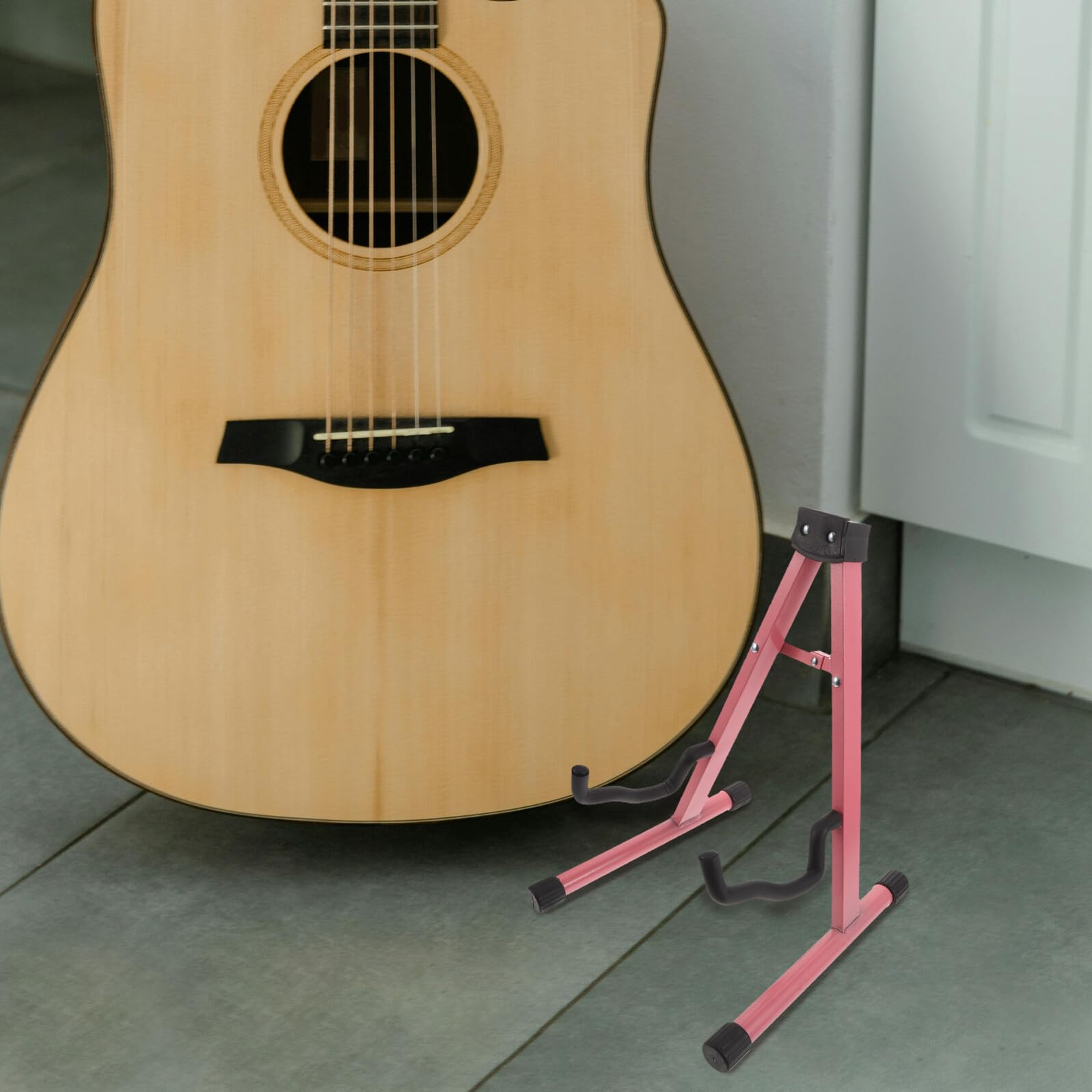 Alipis Supporto Per Chitarra Pieghevole in Metallo Treppiede Da Pavimento Per Chitarre Elettriche Acustiche e Bassi Accessorio Portatile e Stabile