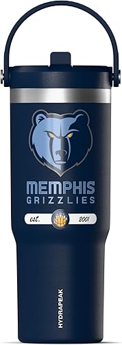 Miniatura 8 de Hydrapeak x NBA Vaso Nomad con Licencia Oficial de Golden State Warriors de 32 oz con Asa y Tapa con Popote, Botella de Agua de Acero Inoxidable a