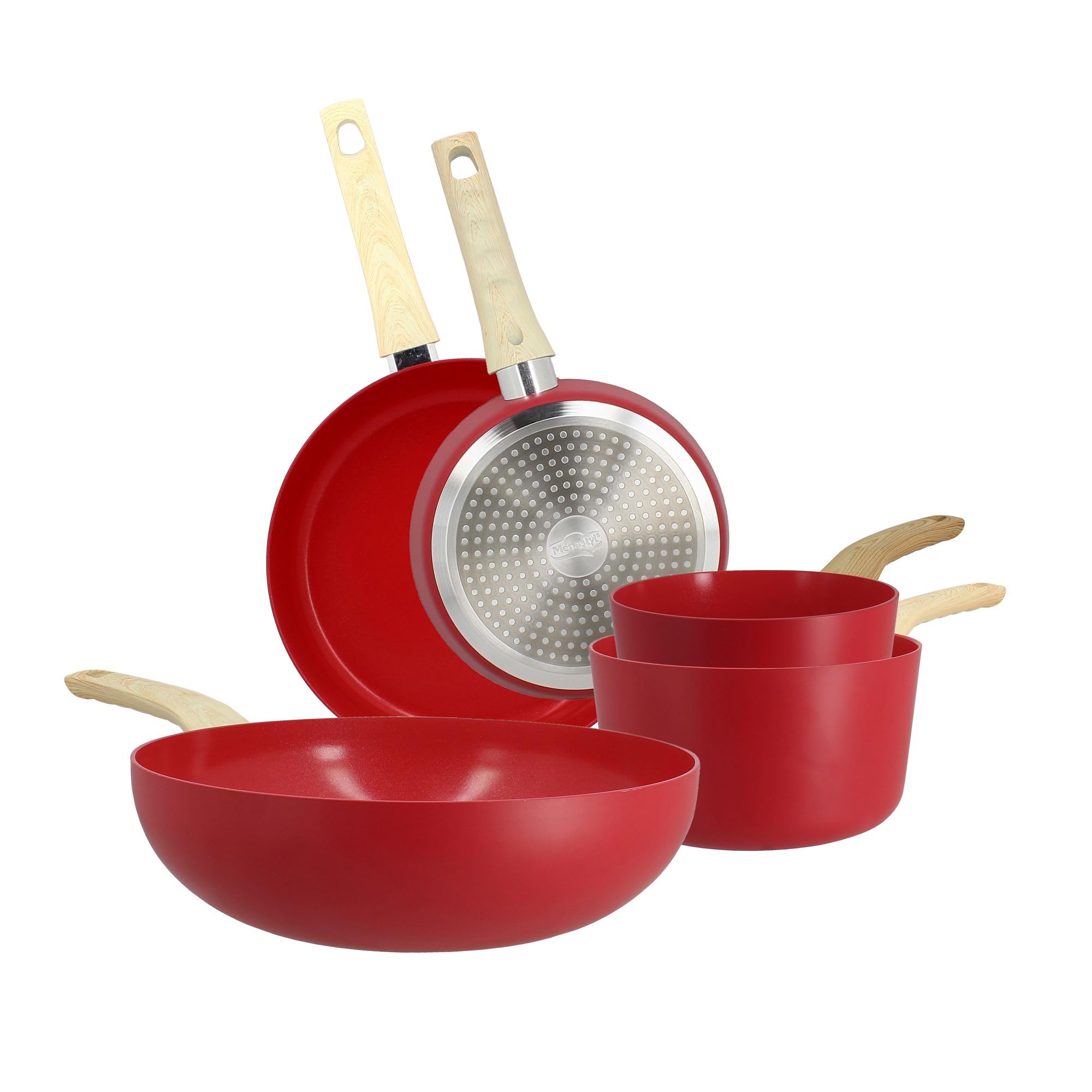 MENASTYL Colorama, set de 5 pièces, aluminium, revêtement céramique, induction
