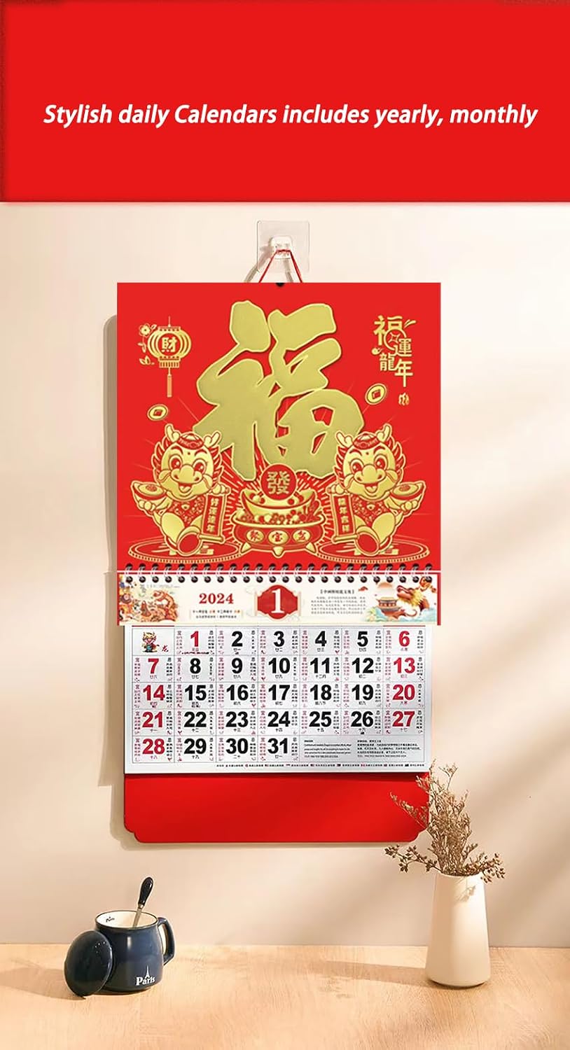 Sousuhe Calendario De Pared 2024-14 X 26 Pulgadas, Calendario Mensual De 12 Desde Enero De
