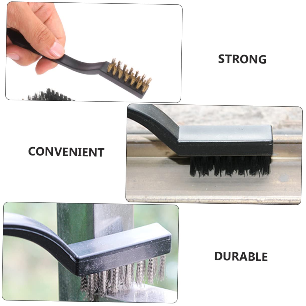12pcs Mini Wire Toothbrush Cleaning Copper Wire Brush for Scratch Removal Rust Cleaning