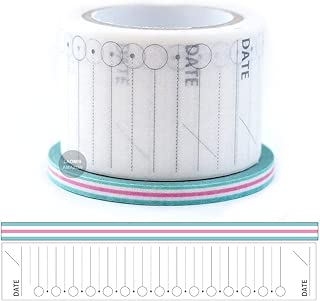 World Craft Japanese Washi Masking Paper Tape Set of 2 (Timeline + Stripe) - coolthings.us