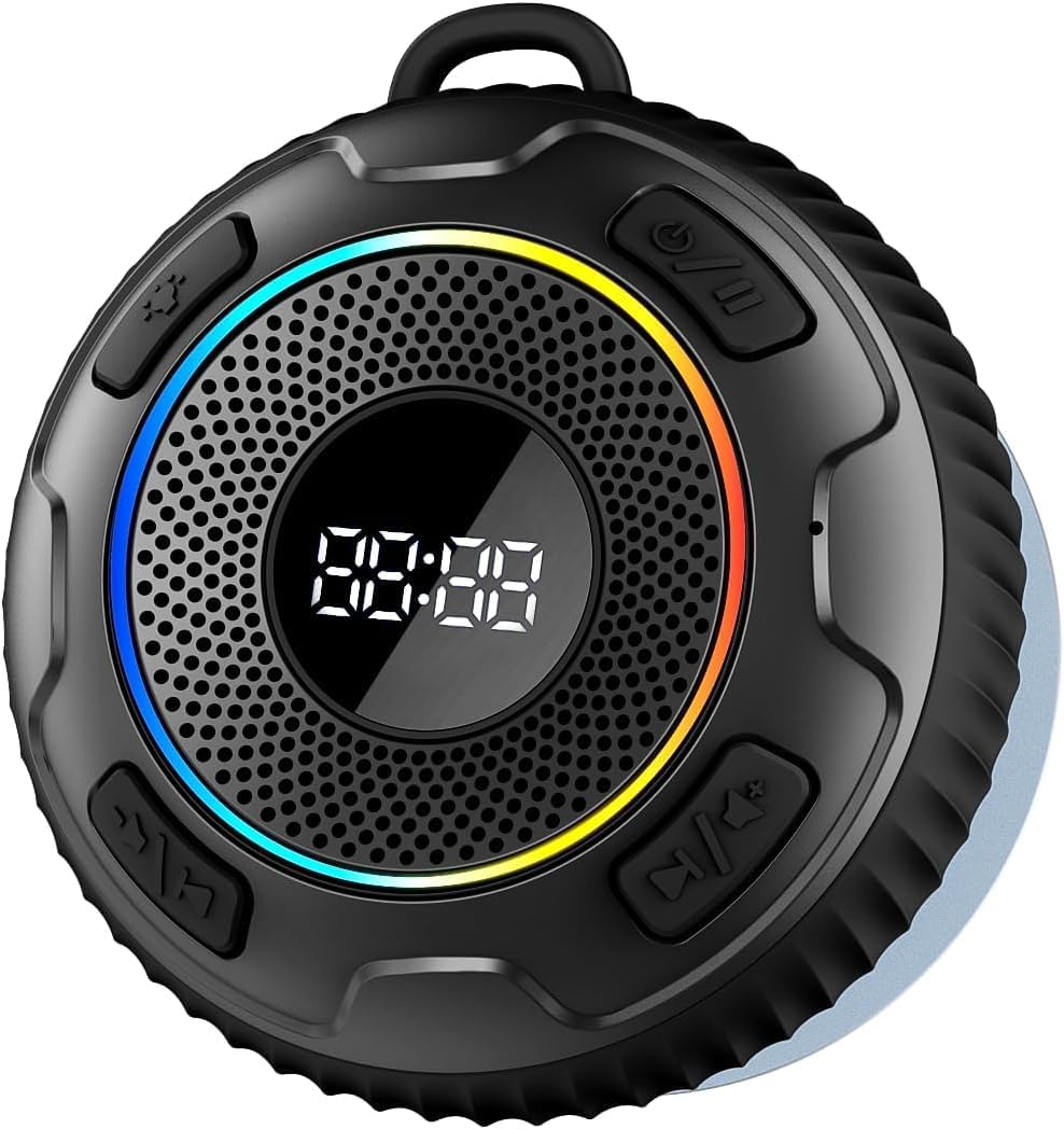 Enceinte Douche Bluetooth 5.3, Enceinte Bluetooth Etanche IPX7 Avec