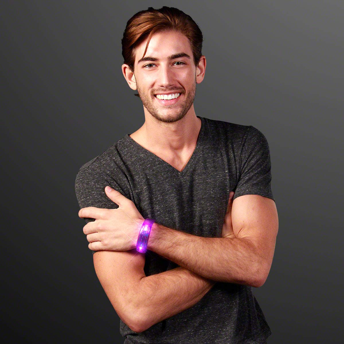 FlashingBlinkyLights Purple LED Fashion Light Up Bracelets