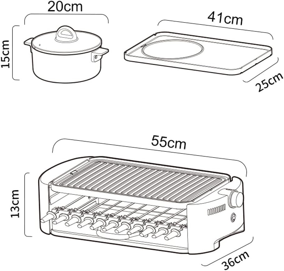 hot Pot Automatic Rotating Skewers Machine Multi-Function Hot Pot Barbecue Integrated Non-Stick Coating Shabu-shabu Skewers Machine stockpots (Color : Orange)
