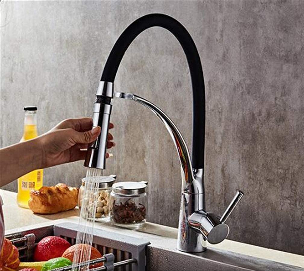 VDOQTLJT Kitchen Mixer Sink Faucet Brass Black with Chrome∕Nickel Torneira Tap Faucets Hot Cold Deck Mounted Bath with Aerator Single Handle Red(Cromo)