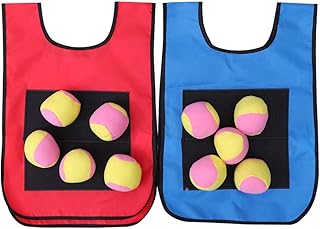 Hakka 2pcs Dodgeball Game Set Dodgeball Tag Sticky Vest with 10 Balls Outdoor Throwing Target Game for Kids Beach Camping Party