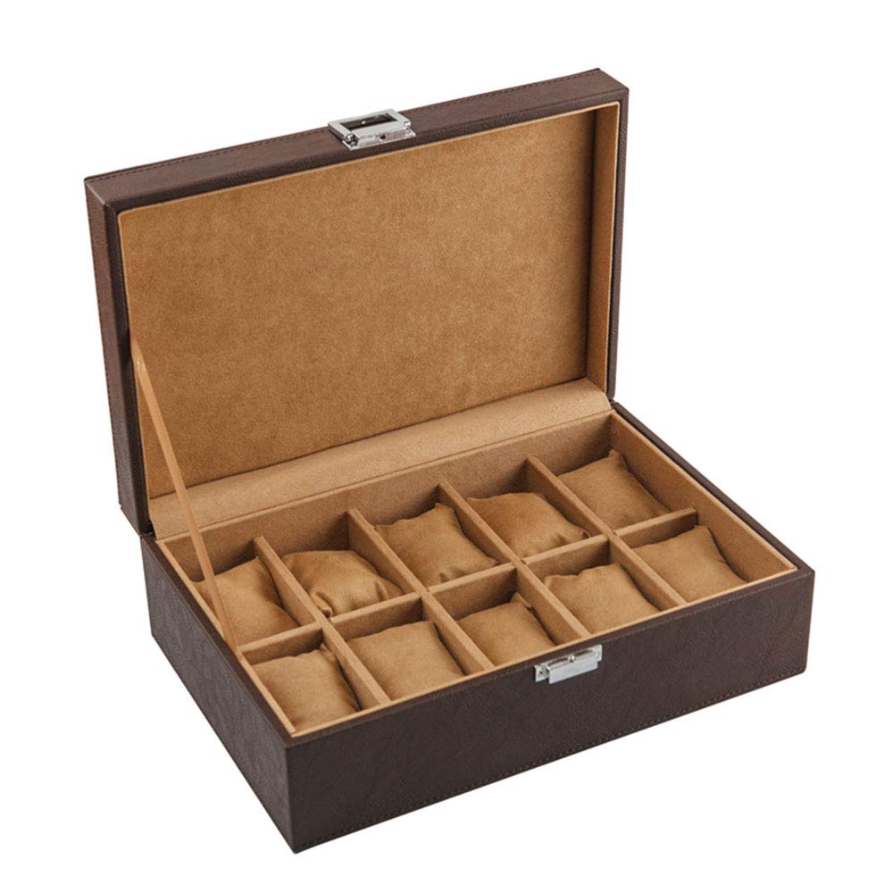 Scatola per orologi, collezione di gioielli di fascia alta per 10 orologi, organizer in pelle artificiale, perfetta per uomini e donne, soluzione
