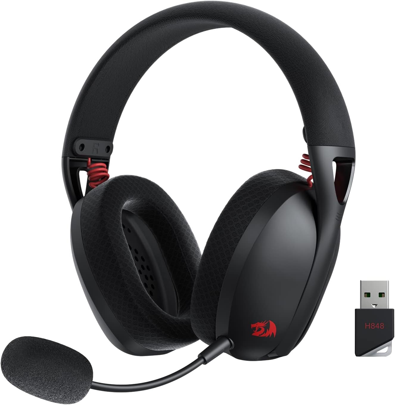 H848 BT Wireless Gaming Headset - Lightweight - 7.1 Surround Sound - 40MM Drivers - Detachable Microphone - Multi Platforms for PC, PS5/4/3, Switch, Mobile