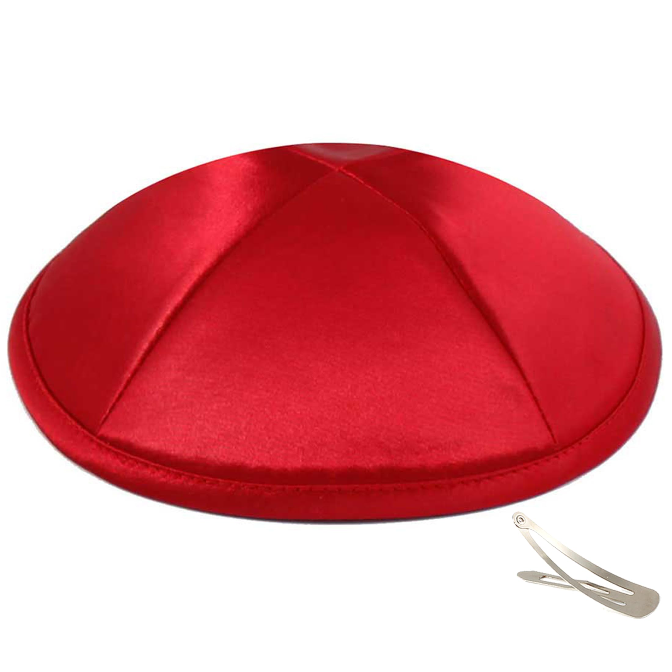Zion Judaica Deluxe Satin Kippah Yarmulkes for Kids Teens &amp; Adults Skullcaps 6.25" Multi-Color Options 4 Panel Design