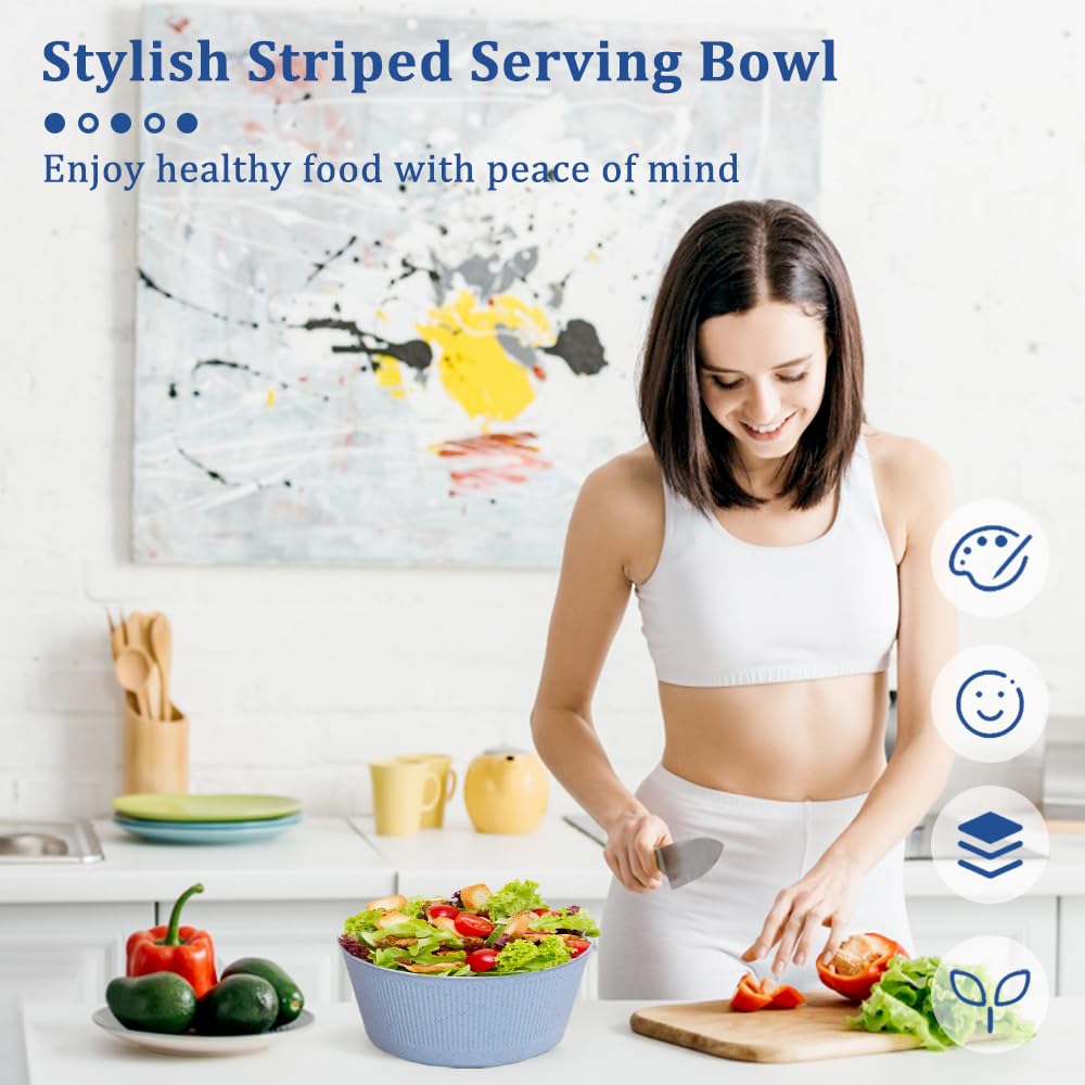6 Pezzi Ciotole Plastica Set Insalatiera Plastica Ciotola Colazione per Cereali Ciotole Cucina Riutilizzabili Applicabile per Insalata Colazione Frutta Pasta Cereali Zuppa