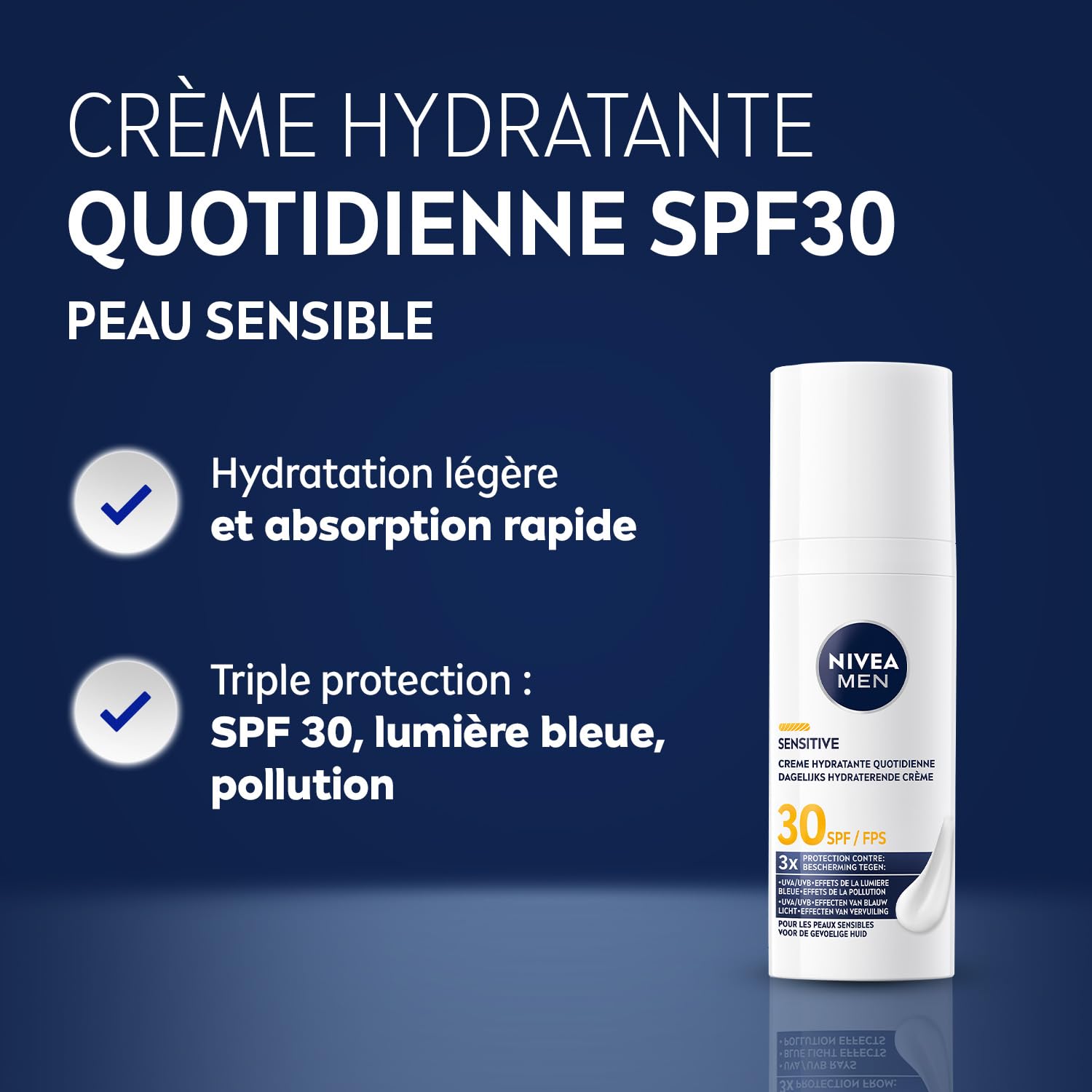 Image secondaire de NIVEA MEN Crème Hydratante Visage Quotidienne SPF 30 - Protection UVA/UVB