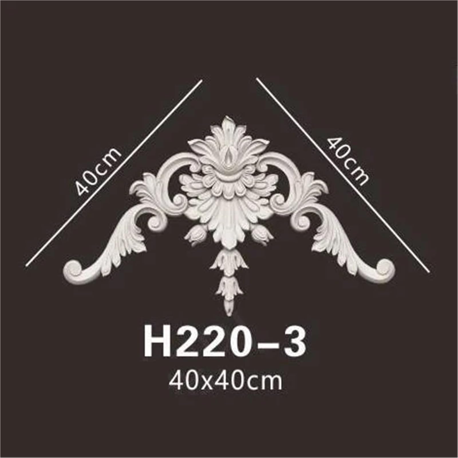 Poliuretano Casa Soffitto Architrave Decorazione Parete Modanatura Elemento PU Mobili Ornamento Piante angolari(40x40cm)