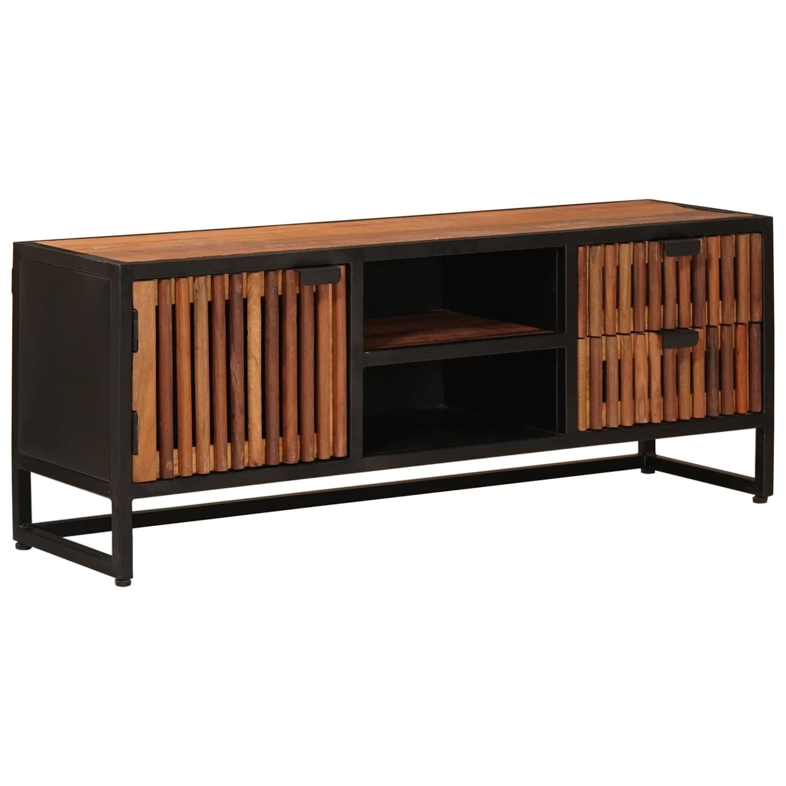 Hothingwell Mueble de TV con Cajón, Madera de Mango, 105 cm | Almacenamiento Multiusos, Estante para Interior, Ensamblaje Sencillo, Diseño Resistente
