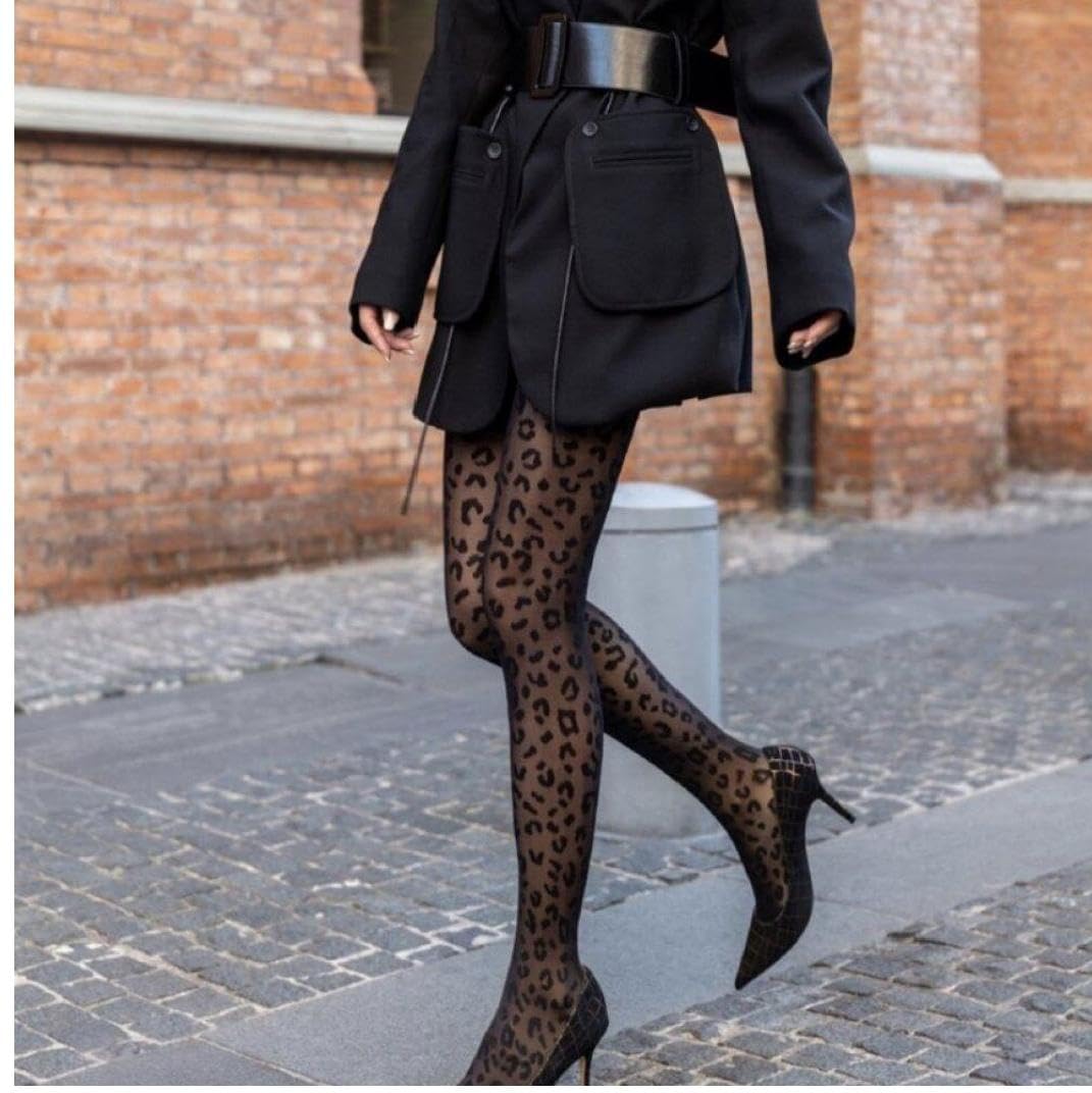 Amazon.co.jp: レオパードプリントタイツ ヒョウ柄 パターン ヒョウ