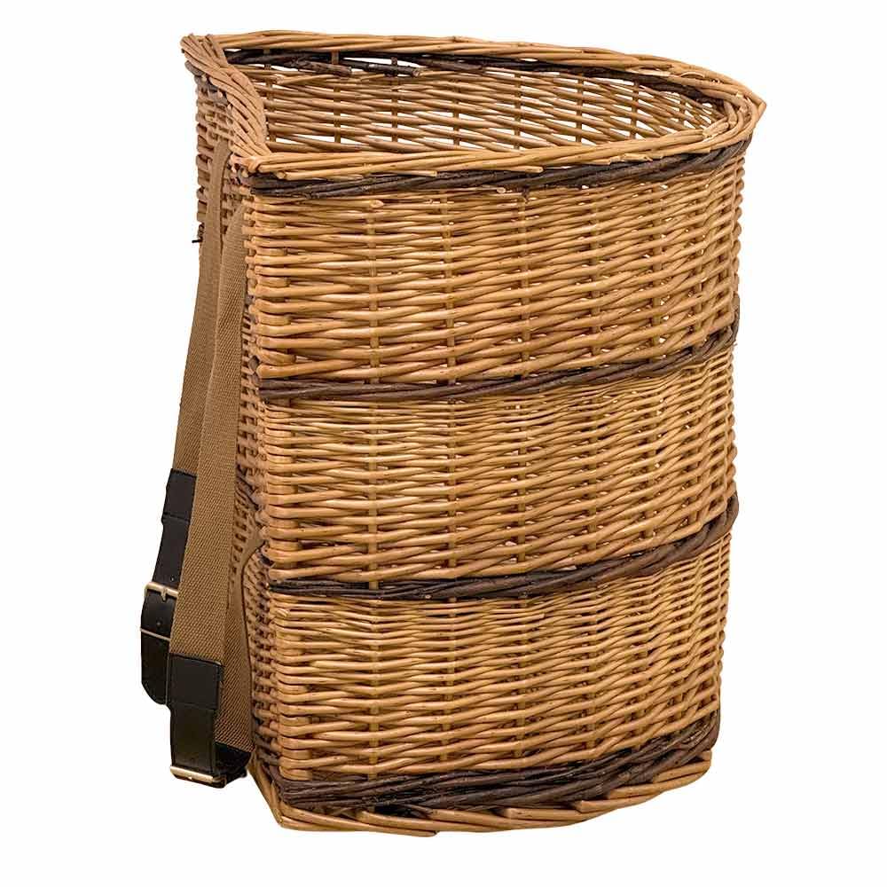 "Gerla Vimini Grande con Tracolle 52x38 h48 cm — Cesto Portalegna Camino, Raccolta Funghi e Castagne, Cesto Giardino — Zaino Spalla Rustico
