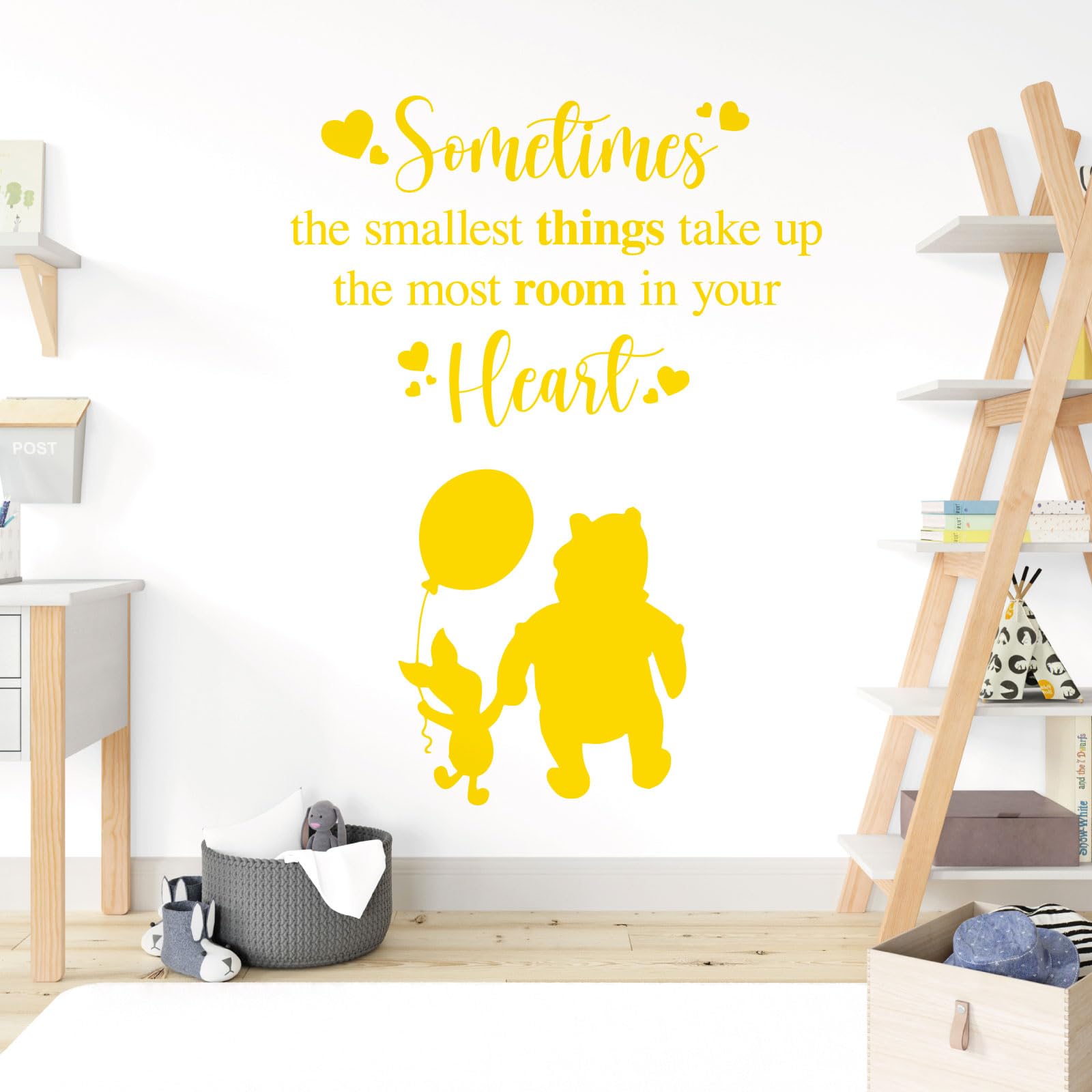 Sometimes the Smallest Things Take the Most Room in Your Heart - Movie Book Quote Wall Sticker [Large] [Medium Yellow] — image 1