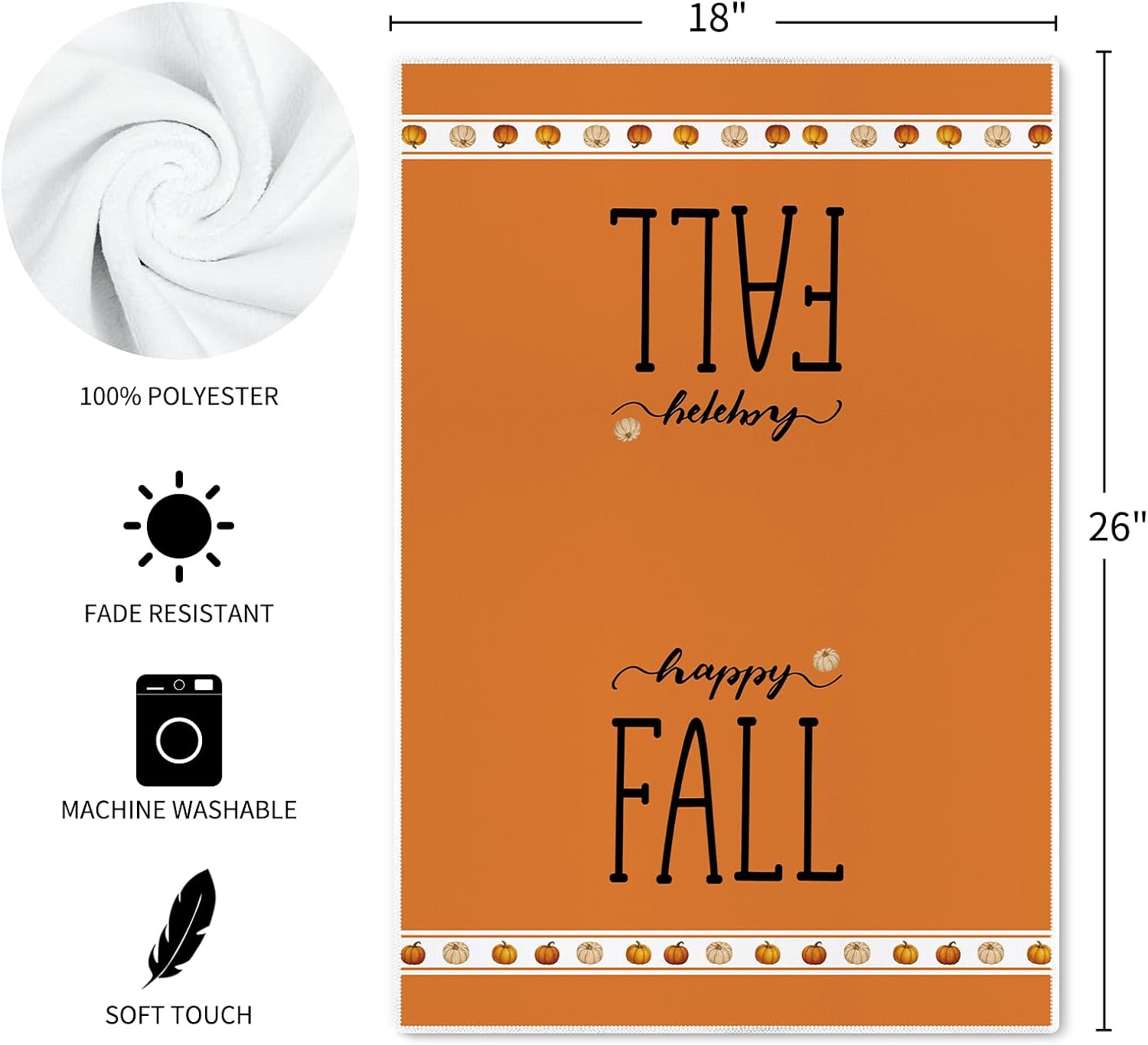 Fall Kitchen Towels 18x26 Inch Set of 2 Autumn Thanksgiving Kitchen Decor