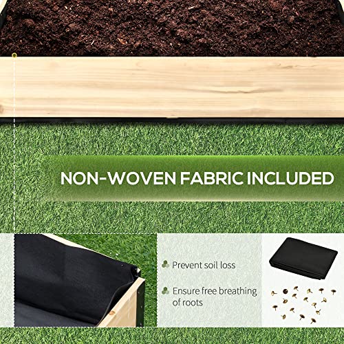 Outsunny Foldable Raised Garden Bed, Wooded Elevated Ground Planter Box With Insert Extended Steel Corners, 47 X 31 X 9In, For Vegetables, Flower, Herb #TOP6